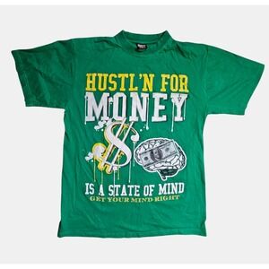 Vintage Y2K Hustle Money Essential Rap Hip Hop T-Shirt Griffin Mens XL Cotton